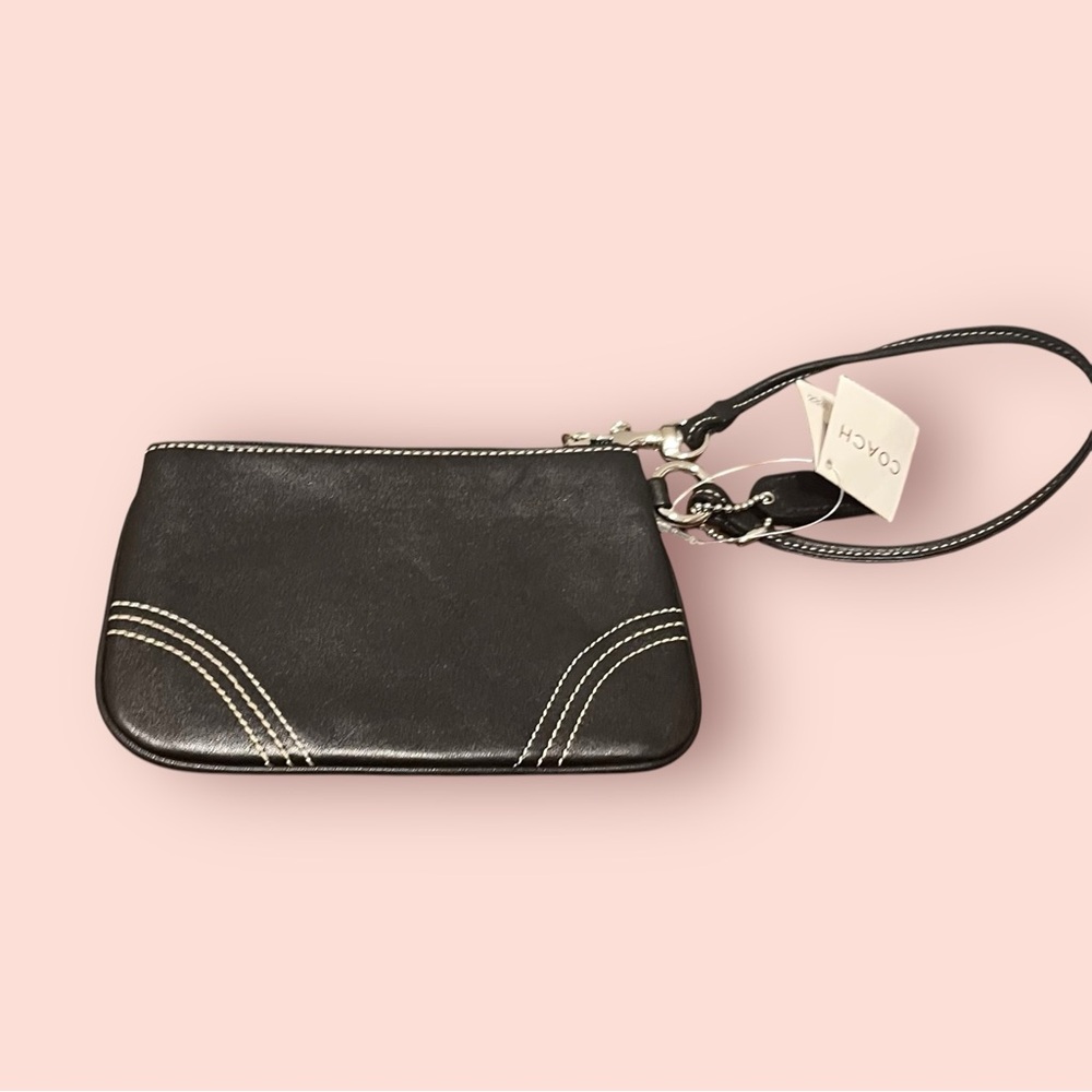 Coach Black Leather Wristlet